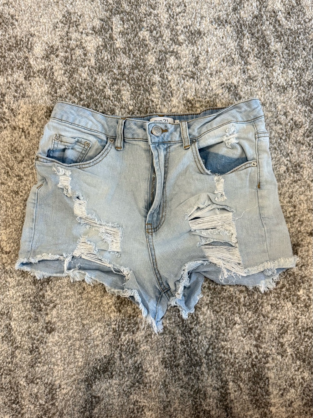 Rue21 Light Wash Distressed Denim Shorts